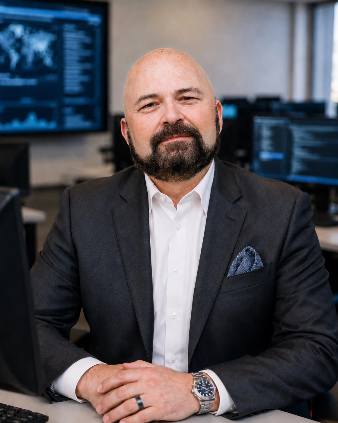 Sergio Kopelev, Operating Partner at AFIS, seated in an office with his hands and watch visible